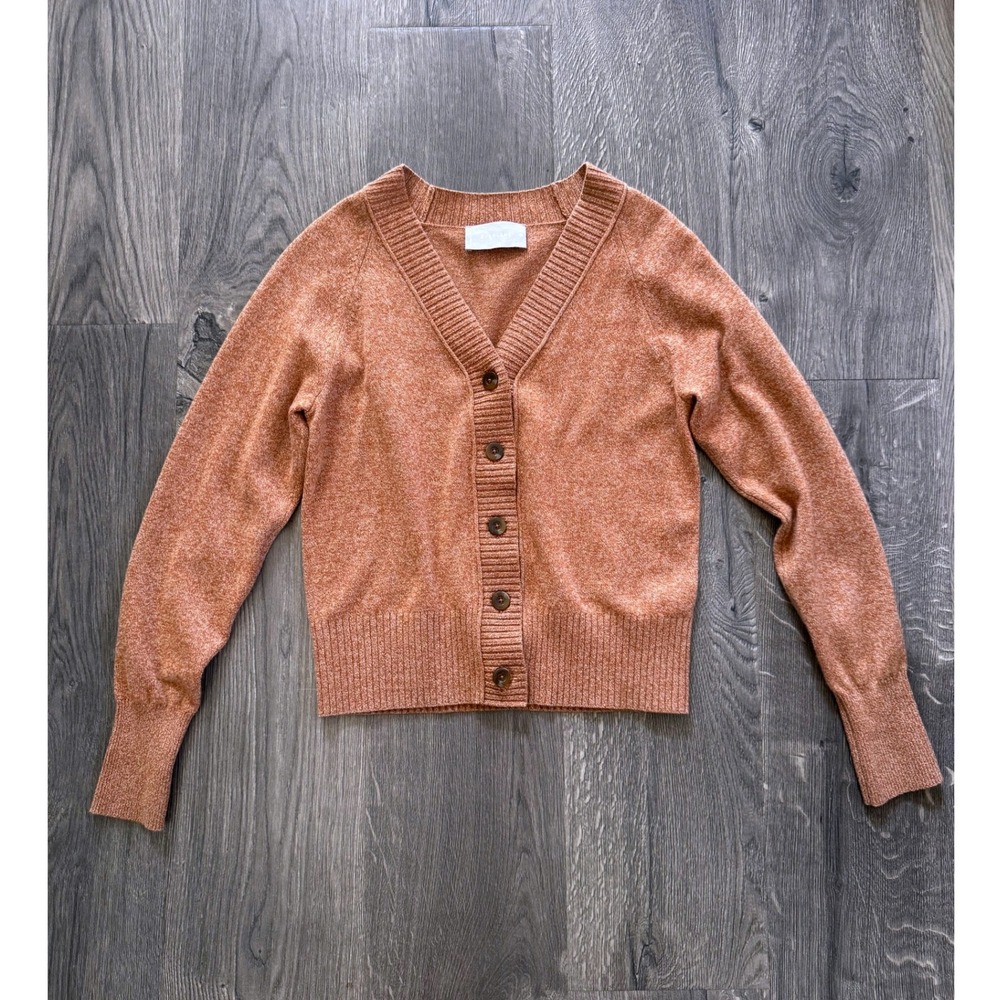 Everlane Re-Cashmere V-Neck Cardigan Sweater Top XS Ginger Toffee Brown NWOT